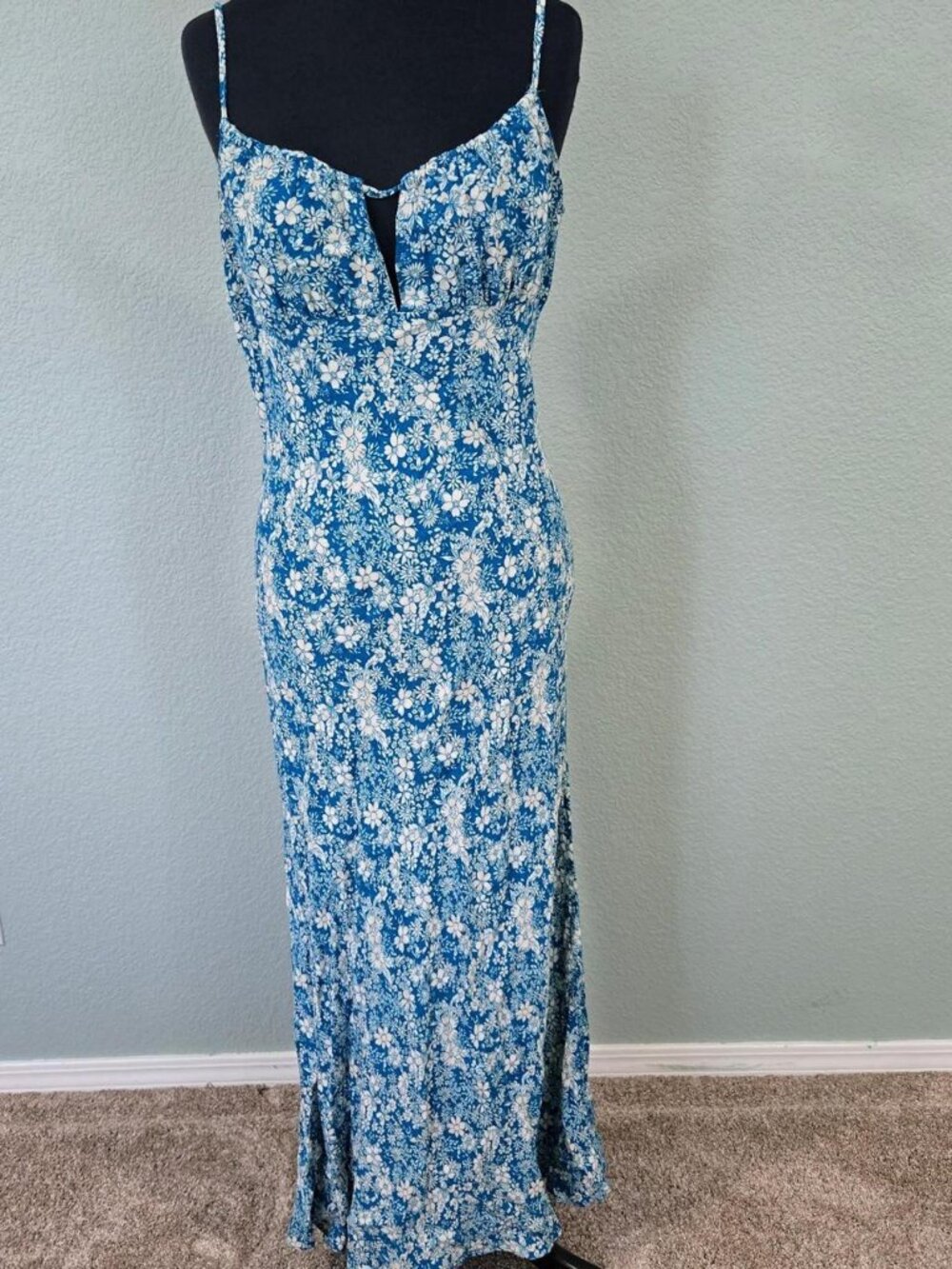 Free People Bon Voyage Midi Dress in Blue